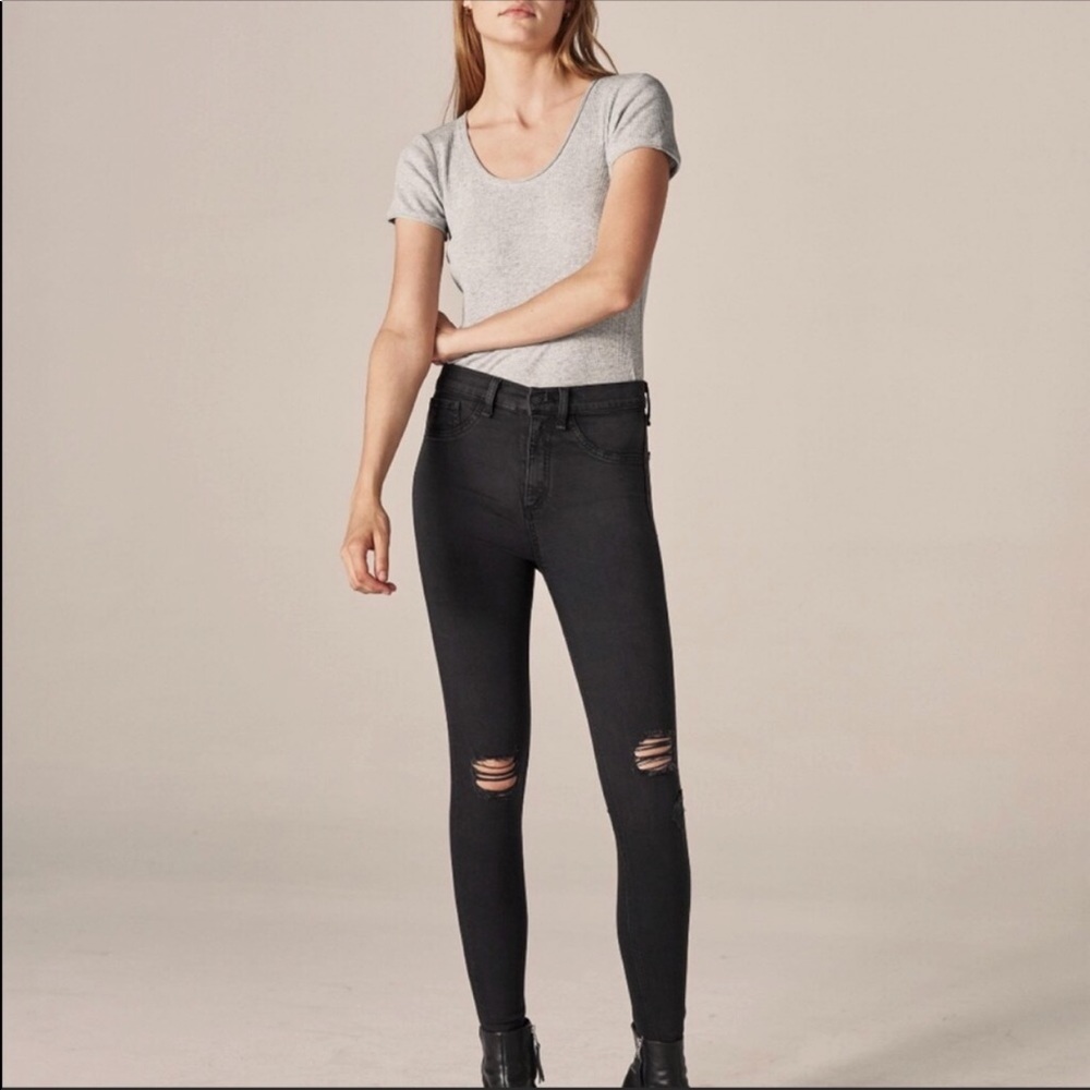 rag & bone distressed black skinny jean